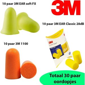 30 paar - assorti 3M oordoppen meeste demping - slapen - studeren
