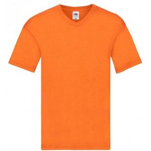 Fruit Of The Loom Heren Originele V-hals T-shirt (Oranje)