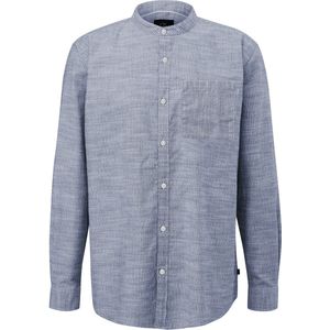 Shirt - Gestreept Overhemd - Opstaande Kraag - Normale Pasvorm