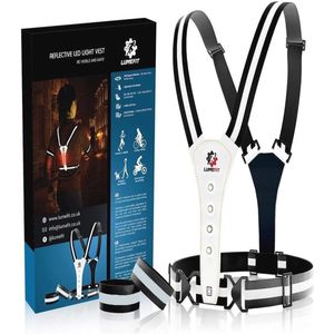 Reflecterend hardloopvest met hoge zichtbaarheid en LED's voor optimale veiligheid aan kinderen, dames en heren