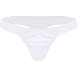 Agoky Heren Slips Bikini Slips Mannen Satijn Tanga Sexy String T-Back Lage Tailleband Slipje Erotisch Ondergoed M L XL
