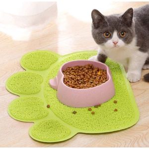 Nobleza Kattenbakmat - Voerbakmat rubber - Placemat kat - Placemat hond - Onderlegger rubber kattenbak - Groen - Maat M
