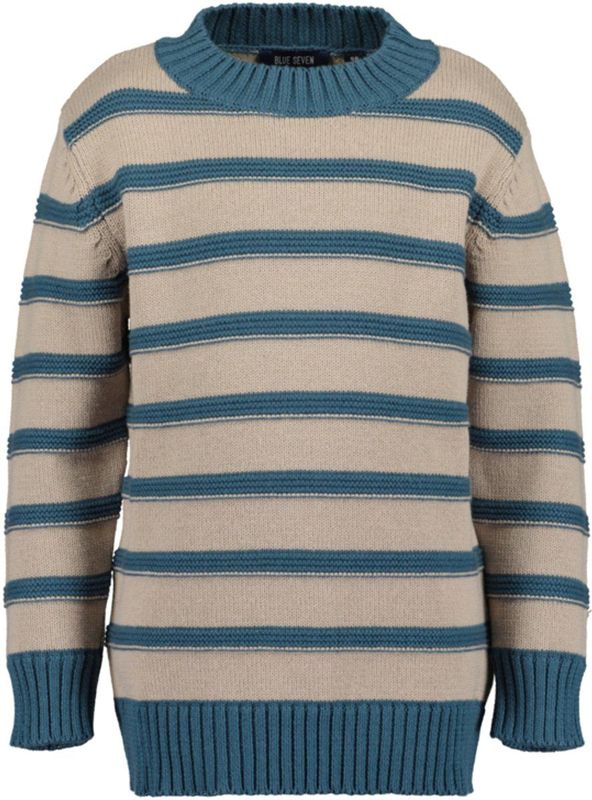 Blue Seven - Gebreide Trui - Kiezel - Lange Mouwen - Ronde Hals