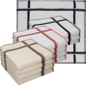 Stoffen zakdoeken 100% katoen maat 40 x 40 cm Leo 2 - heren en dames