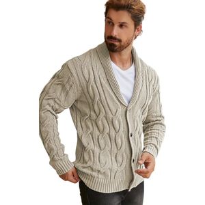 Nivard Cardigan Heren - Vest - Knopen - Warm - Gebreid Vest - Beige - S