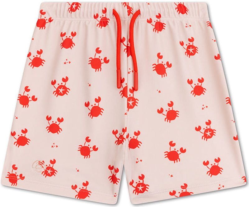 Swim Essentials - UV Zwemboxer - Beige/Rode Krabjes - Jongens - Maat 110/116