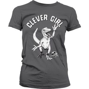 Jurassic Park Clever Girl Girly Tee Damen T-Shirt Dark-Grey-S