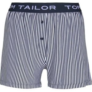 TOM TAILOR Mix & Match - Dames korte Loungewear broek - blauwwit gestreept - Maat XL (42)