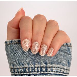 BIMA Nails - Gellak Nagel Stickers - Gel Nagel Wraps - Nude Glitter