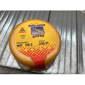 Afdekkap. wit. voor spaanplaatschroef kruiskop-pzd-2. Deltafix.