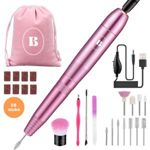 Blossent Elektrische Nagelvijl - 11 Bits - 56 Schuurrollen - 4 Accessoires