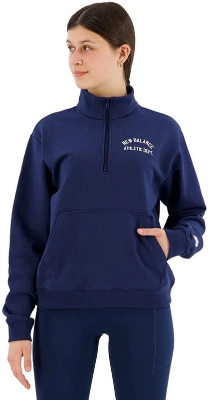 New Balance Sportswear´s Greatest Hits Half Rits Lange Mouw T-shirt Blauw S Vrouw