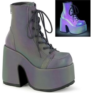 DemoniaCult - CAMEL-203 Plateau Laarzen - US 8 - 38 Shoes - Groen/Paars