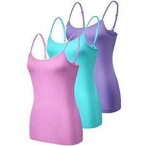 Dames 3-Pack Naadloze Vesten - Zwart, Wit en Nude - Plus Size 8-22