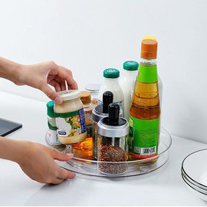 Lazy Susan Draaitafel Organizer - 2 Stuks - Keuken Roterende Spice Rack - Plastic Opslag Lade Organizer voor Pantry, Koelkast, Kasten