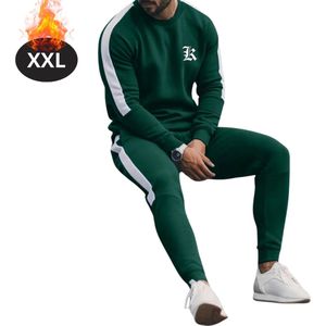 Nivard Joggingpak - Huispak - Volwassenen - Trainingspak - Comfortabel - Joggingsbroek - Tracksuit - Heren - Casual - Groen - XXL