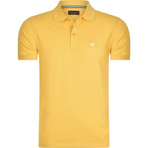 Cappuccino Italia - Heren Polo SS Polo Plain Pique - Geel - Maat XL