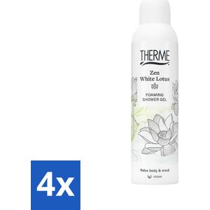 4 x Therme - Shower Foaming ml Zen White - Product - Verzorgend - Verfrissend - 200ml - Douchegel - Verzorgend - Hydraterend - Zen - Aromatherapie