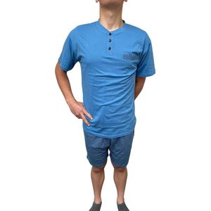 Cocodream Quality - Heren donker blauwe pyjama - Maat M - Mannen - blauw -