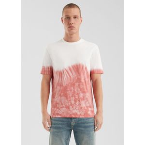 QS - Shirt - Zalm Roze/Wit - Kwartmouw - Ronde Hals