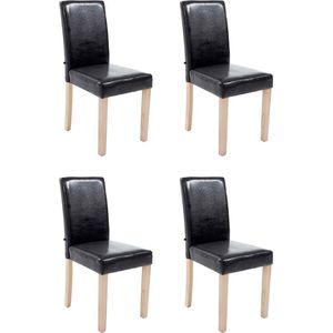 Eetkamerstoelen- Set van 4 - Kunstleer - Zwart