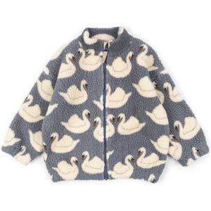 Konges Sløjd Jody Teddy Jacket/Jas met fleece - Swan - Maat 12 mnd