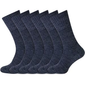 Heren sokken zonder elastiek | Wollen sokken | Merk: Basset | Kleur: Antraciet | Maat: 39 t/m 47 | 6 Paar