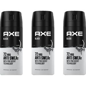 Axe - Dry Black - Deospray - 150 ml - Voordeelverpakking 3 stuks