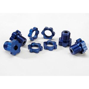 Wieldoppen & moeren 6061-T6 aluminium blauw 17mm (4)
