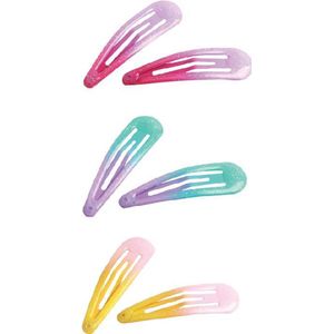 Haarspeldjes meisje - peuter - glitter - paars - lila - roze - geel - turquoise - 6 stuks