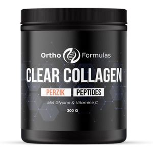 Clear collageen - 300 gram - 20 servings - runder collageen - peptides - limonade - drink - perzik- vitamine c - glycine - magnesium bisglycinaat