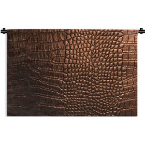 Wandkleed Leder - Het bruine leder van een krokodil Wandkleed katoen 150x100 cm - Wandtapijt met foto
