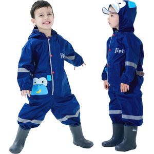 Waterdicht Uniseks Kinderen Regenpak met Dierenprint - Lichtgewicht Jumpsuit voor 1-8 Jaar
