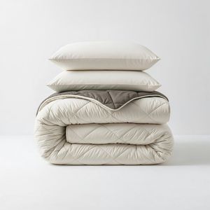 Sleeptime 2 in 1 Diamant Dekbed - Dekbed zonder Overtrek Inclusief Kussenslopen - 200x200 - Creme/Kaki