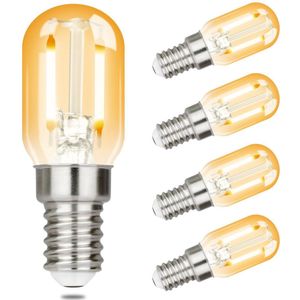 NETTLIFE T22 LED - LED Lampen - E14 Lichtborn - Amber - Ø 2.2 cm - Filament lamp - 2700K Warm Wit Licht - 2W - Vintage Gloeilamp - 4 Stuks