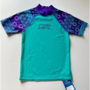 Zoggs - zwemtshirt - groen/paars - korte mouwen - maat 10 jaar