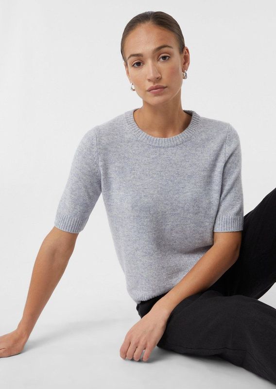 comma - Gebreide Pullover - Wolmix - Dames - 1/2-Mouwen