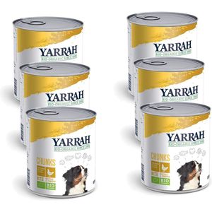 Yarrah Bio Blik Brokjes In Saus - Kip - Hondenvoer - 6 x 405 g - NL-BIO-01
