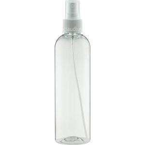 Lege Plastic Fles 250 ml PET Tall Boston 24 - transparant - met witte verstuiver dop – set van 5 stuks - navulbaar - leeg