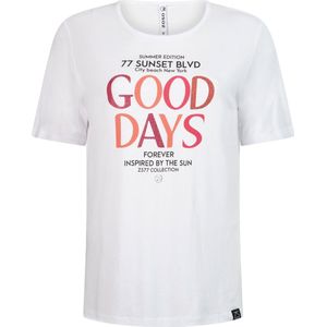 Zoso T-shirt Sunset T Shirt With Print 242 0016 0400 White Pink Dames Maat - XXL