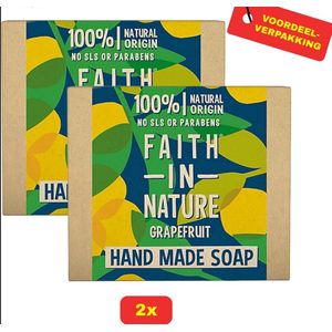 Faith In Nature Soap Bar - Grapefruit - 2x100g - Voordeelverpakking!
