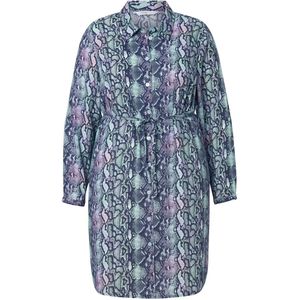 Angel of Style Angel of Style - Dames - Overhemdblouse slangenpatroon lange mouwen - Ijsblauw - Maat 42