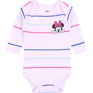 Roze gestreept babyrompertje met kleurrijke strepen Minnie Mouse DISNEY