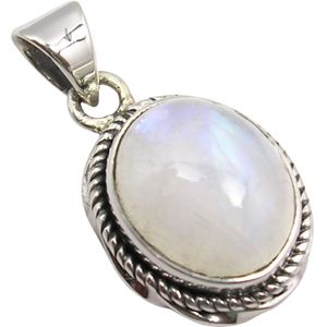 Natuursieraad -  925 sterling zilver maansteen hanger pendant - luxe edelsteen sieraad - handgemaakt