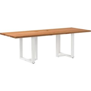 vidaXL - Eettafel - rechthoekig - 240x90x74 - cm - massief - eikenhout - lichtbruin