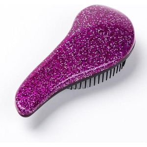 Anti-klit borstel - haarborstel - haarverzorging - glitter paars