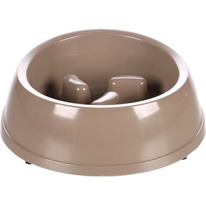 Flamingo Voerbak - Slow Feeder - Mangi - Rond - Taupe - 1,5l