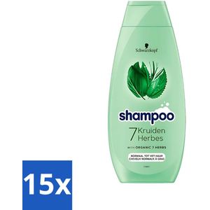 15 x Schwarzkopf - Shampoo - 7 Kruiden - Normaal tot Vet haar - 400 ml - Volume Shampoo