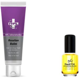 HFL + Famous Names - combi pack - voetverzorging - roselan balm 60ml + dadi oil 3,75 ml