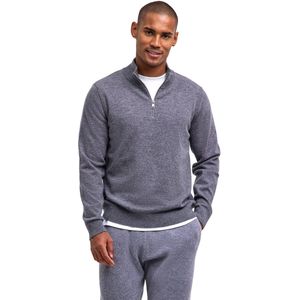 FALKE - Basic Lambswool - Half-Zip Trui - Grijs